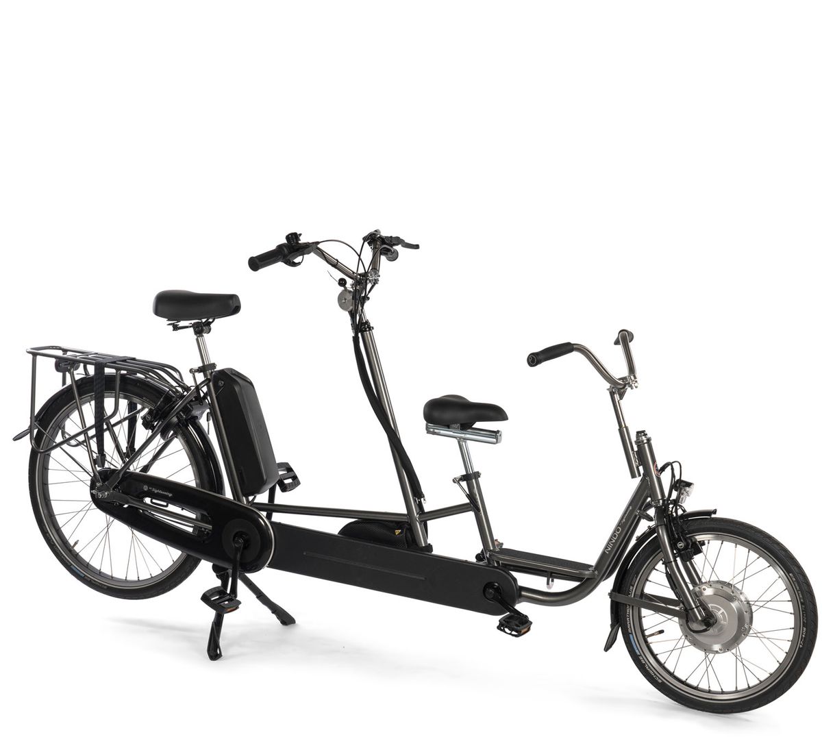 NINDO E - tohjuls tandemsykkel med hjelpemotor for barn